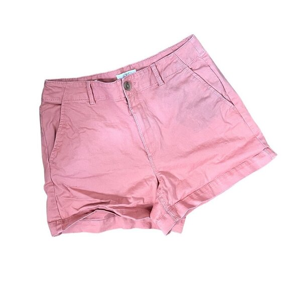 LOFT the washed twill short orange high waisted summer shorts denim pockets casu - Picture 1 of 5
